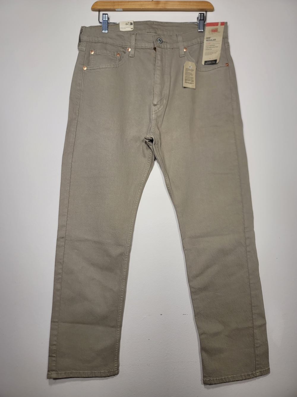 Levi's New 505 Regular Fit Jeans in Desert Taupe Clean Normcore Minimal Sz 33x30